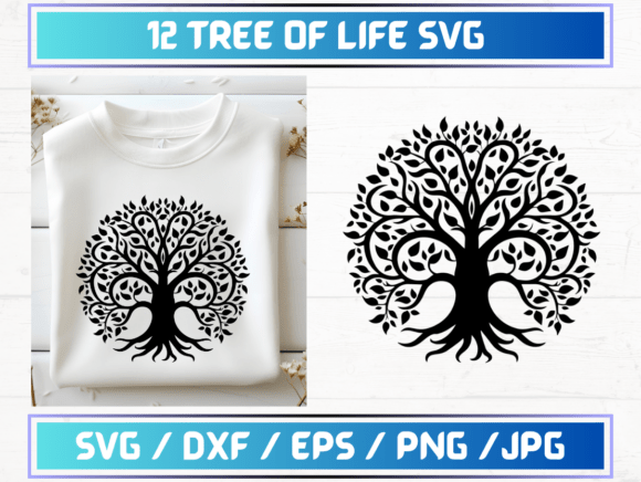 12 Tree of Life SVG Files for Modern Graphic Templates
