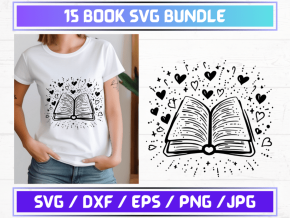 15 Book SVG Bundle: Premium Graphics for Handmade Creators