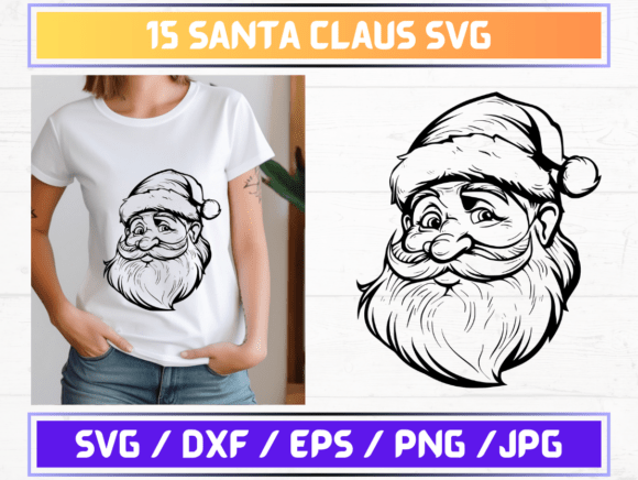 15 Santa Claus SVG File Graphics for Brand Templates