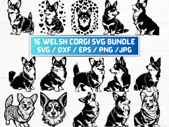 16 Welsh Corgi Svg Bundle for Graphics and Crafts