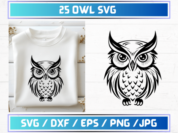 25 Owl SVG, DXF, EPS, JPG Review