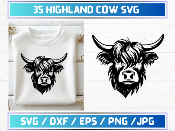 35 Highland Cow SVG Graphics for Editorial Design