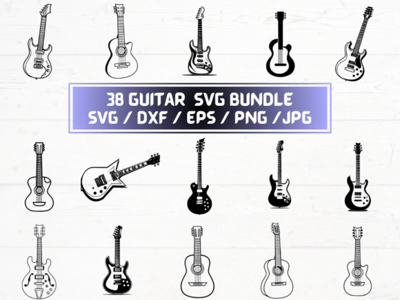 38 Guitar SVG Files: Premium Graphics for Editorial Design