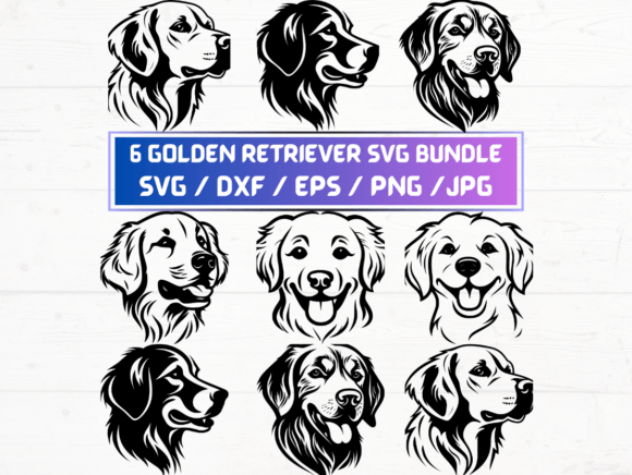 6 Golden Retriever Svg Graphics for Crafts and Content