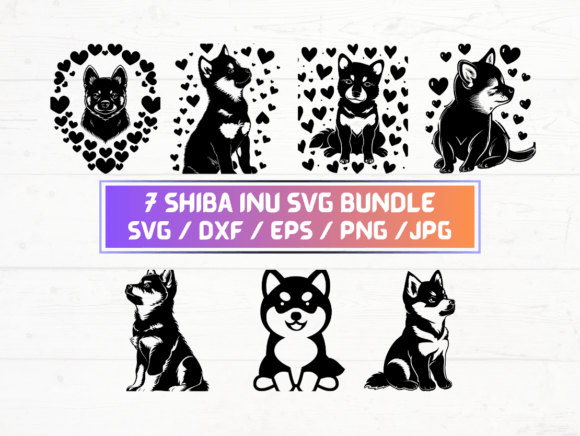 7 Shiba Inu Svg File for Graphics and Crafts