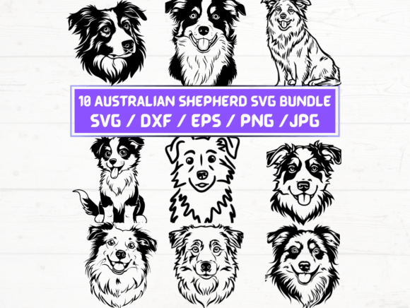 Australian Shepherd Dog SVG, DXF, EPS for Crafts and Graphics