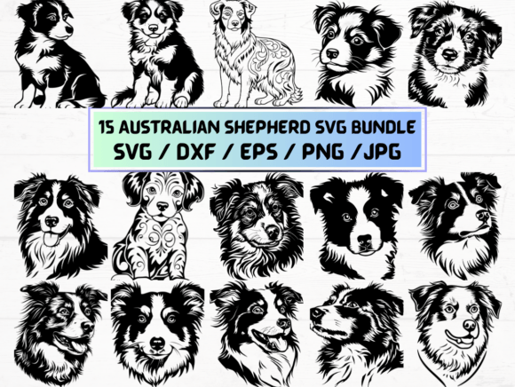 Australian Shepherd Dog SVG File for Graphics and Crafts