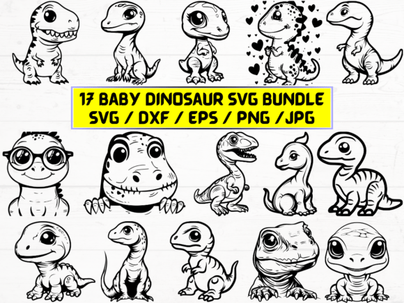 Baby Dinosaur Cricut SVG Graphics for Crafts & Branding