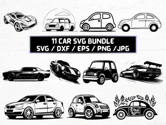 Car SVG Graphics for Crafts and Modern Blog Design