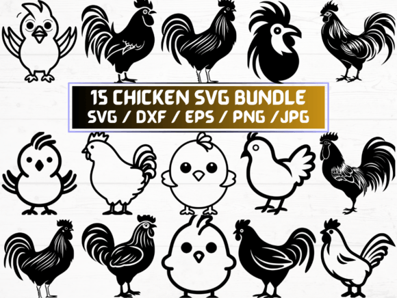 Chicken SVG Bundle: A Graphic Design Asset for Crafts and Graphics
