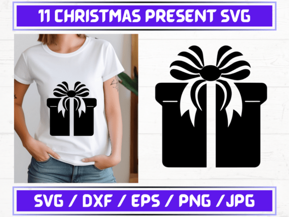 Christmas Present SVG Graphics for Editorial and Graphic Templates