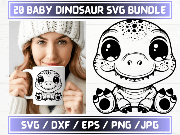 CHRISTMAS SVG, 20 Baby Dinosaur SVG Bund: Graphics for Seasonal Sellers