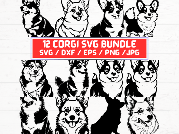 Corgi SVG, DXF, EPS, JPG, PNG for Crafts and Graphics