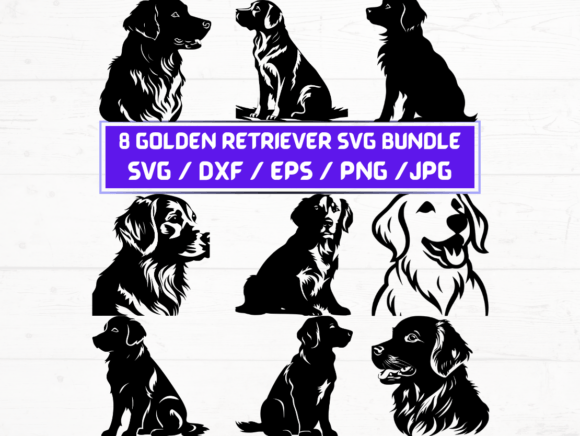 Golden Retriever Dog Svg Graphics for Crafts