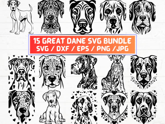 Great Dane Dog Svg File for Graphics and Crafts