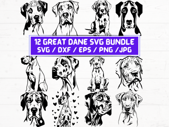 Great Dane Svg Bundle for Graphics and Crafts