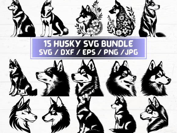Husky SVG, DXF, EPS, JPG, PNG for Crafts and Graphics