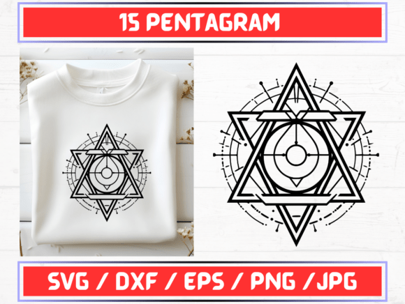 Pentagram SVG. DXF. EPS. JPG. PNG for Modern Graphics