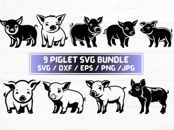 Piglet SVG, DXF, EPS, JPG, PNG for Crafts and Graphics