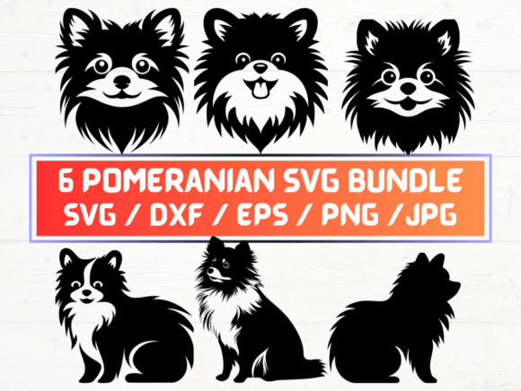 Pomeranian Dog Svg, DXF, EPS, JPG, PNG for Crafts and Graphics
