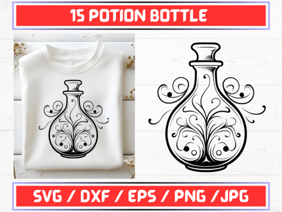 Potion Bottle SVG File for Modern Graphics and Graphic Templates