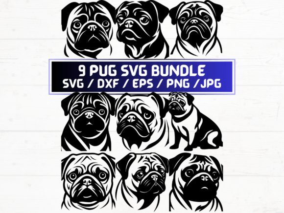 Pug Svg Bundle for Graphics and Crafts in Publishing