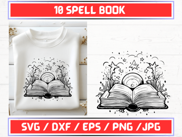 Spell Book SVG Graphics for Handmade Graphic Templates
