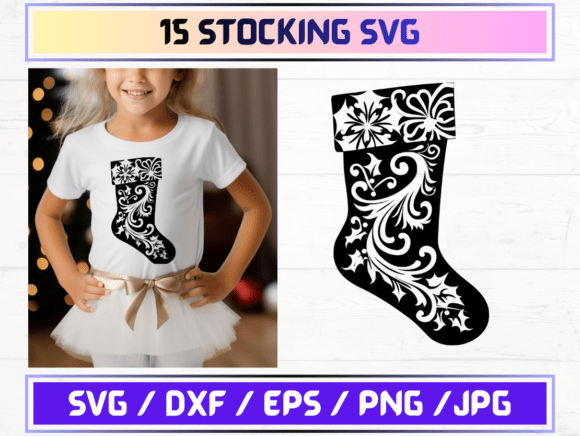 Stocking SVG. DXF. EPS. JPG. PNG: Essential Graphics for Designers