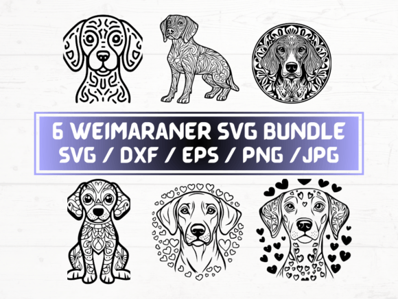 Weimaraner SVG, DXF, EPS, JPG, PNG for Crafts and Graphics